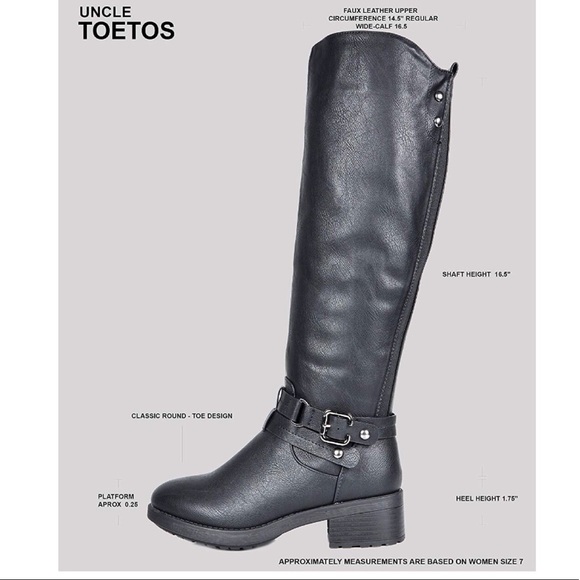 Black Knee High Winter Military Combat Boots - Picture 6 of 6